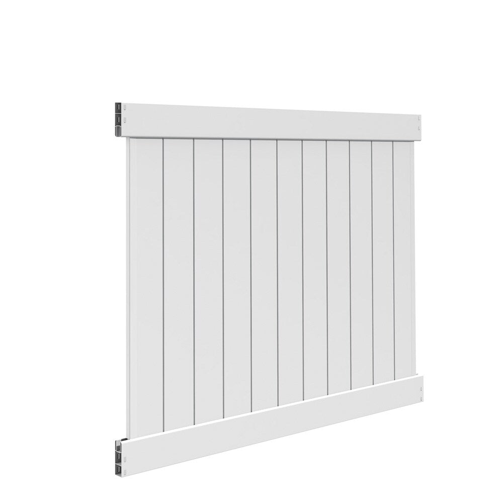 Freedom Hampton 5-ft H x 6-ft W White Privacy Vinyl Fence Panel (Unassembled)