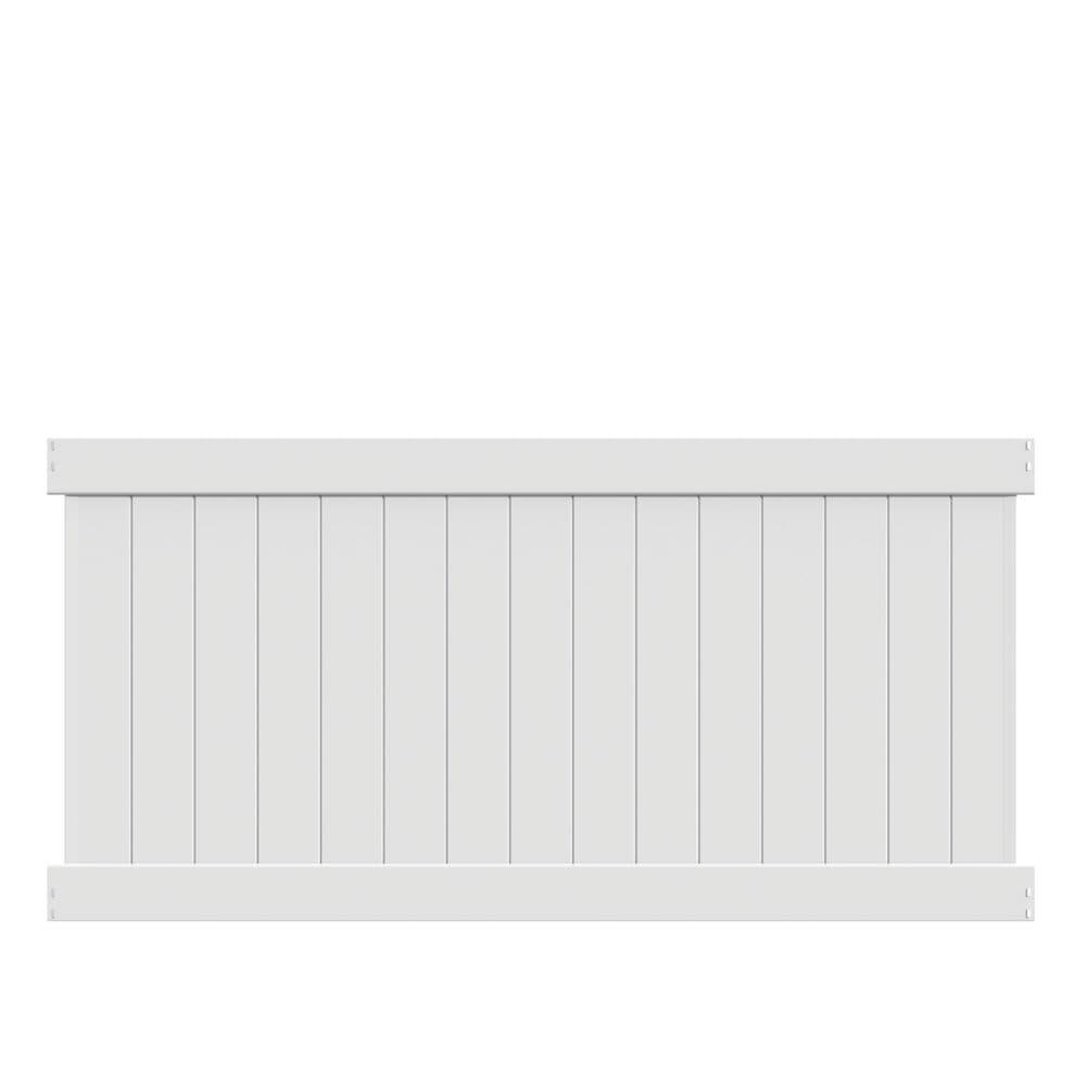 Freedom Bolton 4-ft H x 8-ft W White Privacy Vinyl Fence Panel (Unassembled)