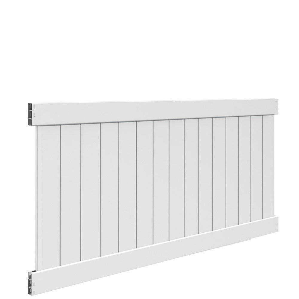 Freedom Bolton 4-ft H x 8-ft W White Privacy Vinyl Fence Panel (Unassembled)