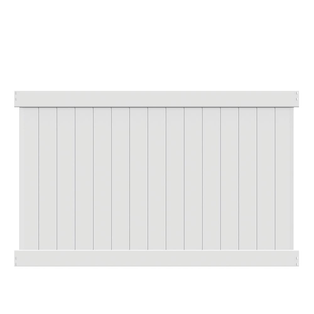Freedom Bolton 5-ft H x 8-ft W White Privacy Vinyl Fence Panel (Assembled)
