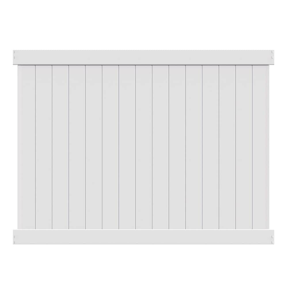 Freedom Bolton 6-ft H x 8-ft W White Privacy Vinyl Fence Panel (Unassembled)