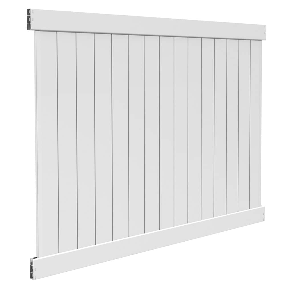Freedom Bolton 6-ft H x 8-ft W White Privacy Vinyl Fence Panel (Unassembled)
