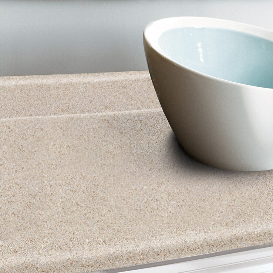 VT Dimensions Wilsonart 10-ft 4588-60 Kalahari Topaz Matte Left-Hand Miter-Cut Laminate Kitchen Countertop with Integrated Backsplash