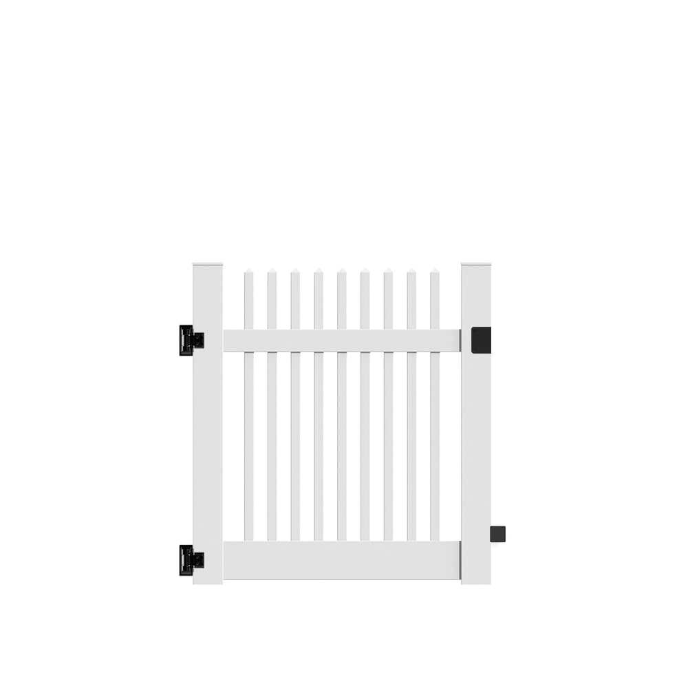 Freedom Keswick 4-ft H x 4-ft W White Vinyl Fence Gate Kit (Unassembled)