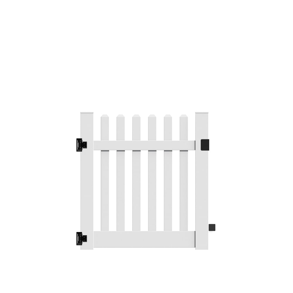 Freedom Lennox 4-ft H x 4-ft W White Vinyl Fence Gate Kit (Unassembled)