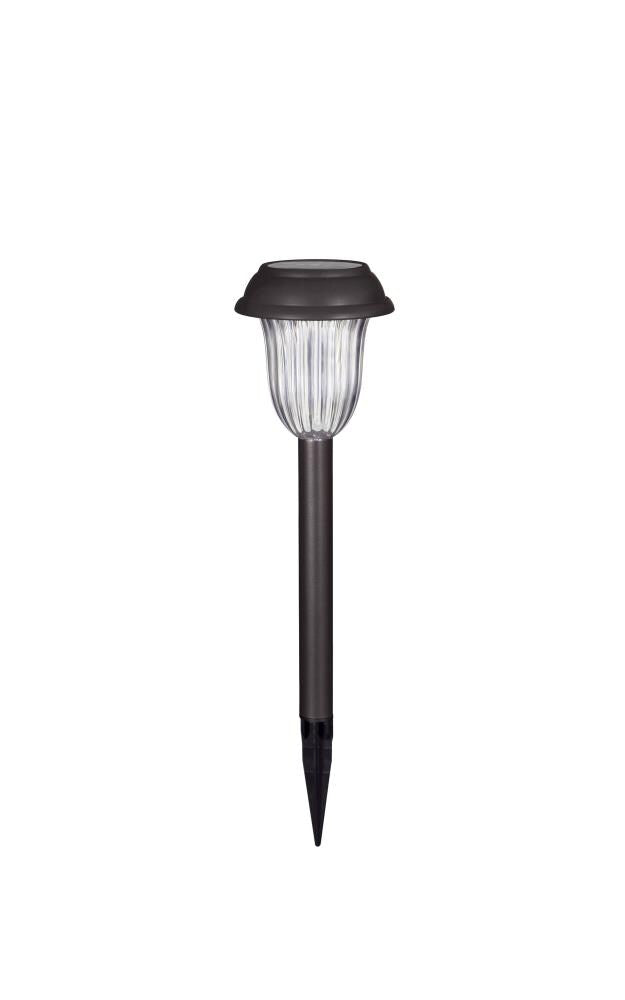 Portfolio 4x Brighter 4.8-Lumen Stainless Steel Solar Integrated LED Path Light, 11.5-in Height