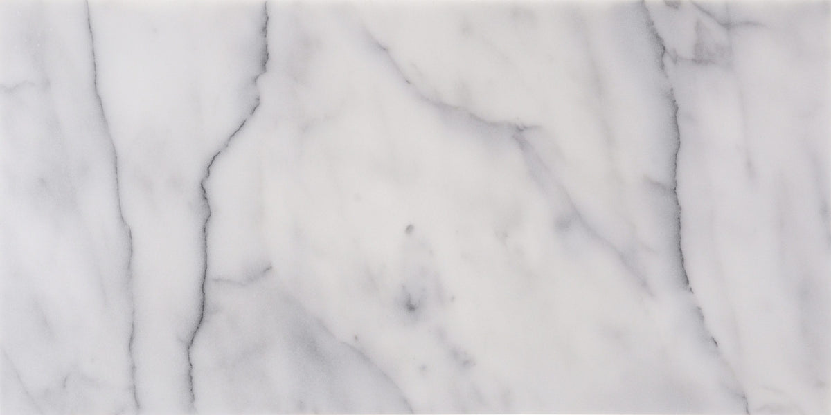 Satori Bianco Glacier 12-in x 24-in Polished Natural Stone Marble Look Tile