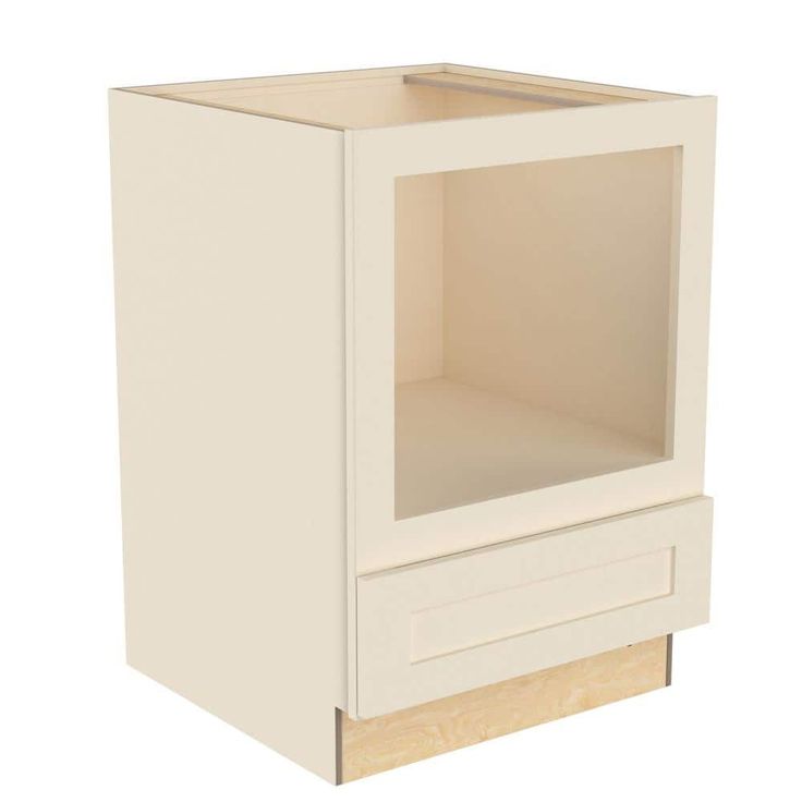 Home Decorators Collection Newport 30 in. W x 24 in. D x 34.5 in. H Assembled Plywood Microwave Base Kitchen Cabinet in Blended Cream with Soft