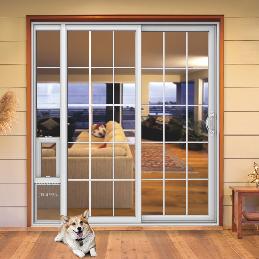 JELD-WEN 72-in x 80-in Vinyl Sliding, Right-hand sliding – installed room view