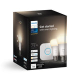 Philips Hue White A19 Smart LED Starter Kit, 60-Watt Equivalent, Dimmable Soft White, E26 Base (2 Bulbs + Hue Bridge)