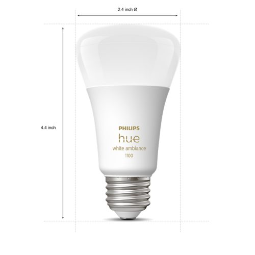 Philips Hue White Ambiance A19 LED 60W Equivalent Dimmable Smart Lighting Starter Kit with Bridge (4 Bulbs, E26)