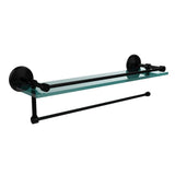 22 in. L x 5 in. H x 5 in. W Paper Towel Holder with Gallery Clear Glass Shelf in Venetian Bronze - Super Arbor