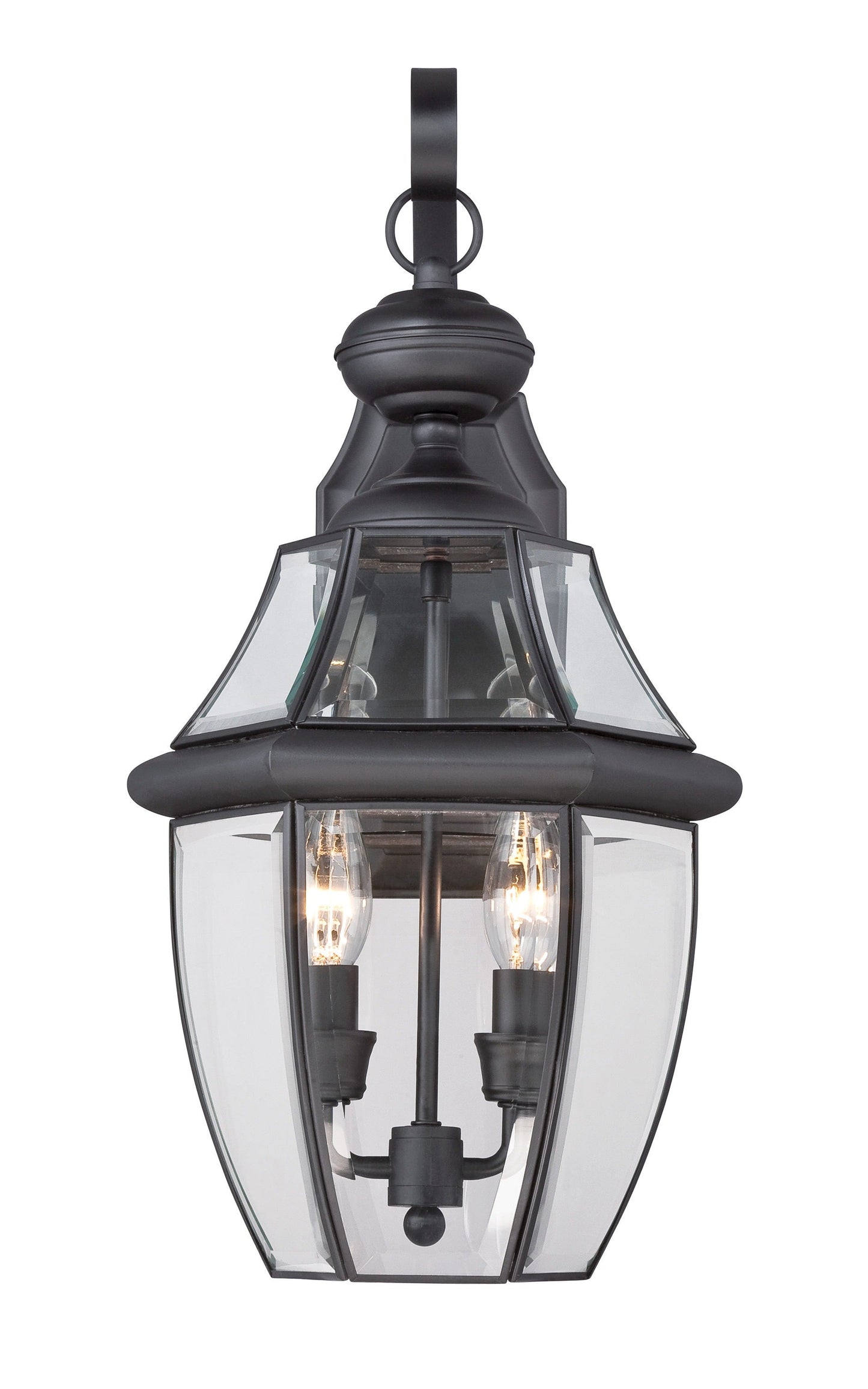Portfolio Brayden 20.25-in H Matte Black Outdoor Wall Lantern, Candelabra Base (E-12), 2-Light