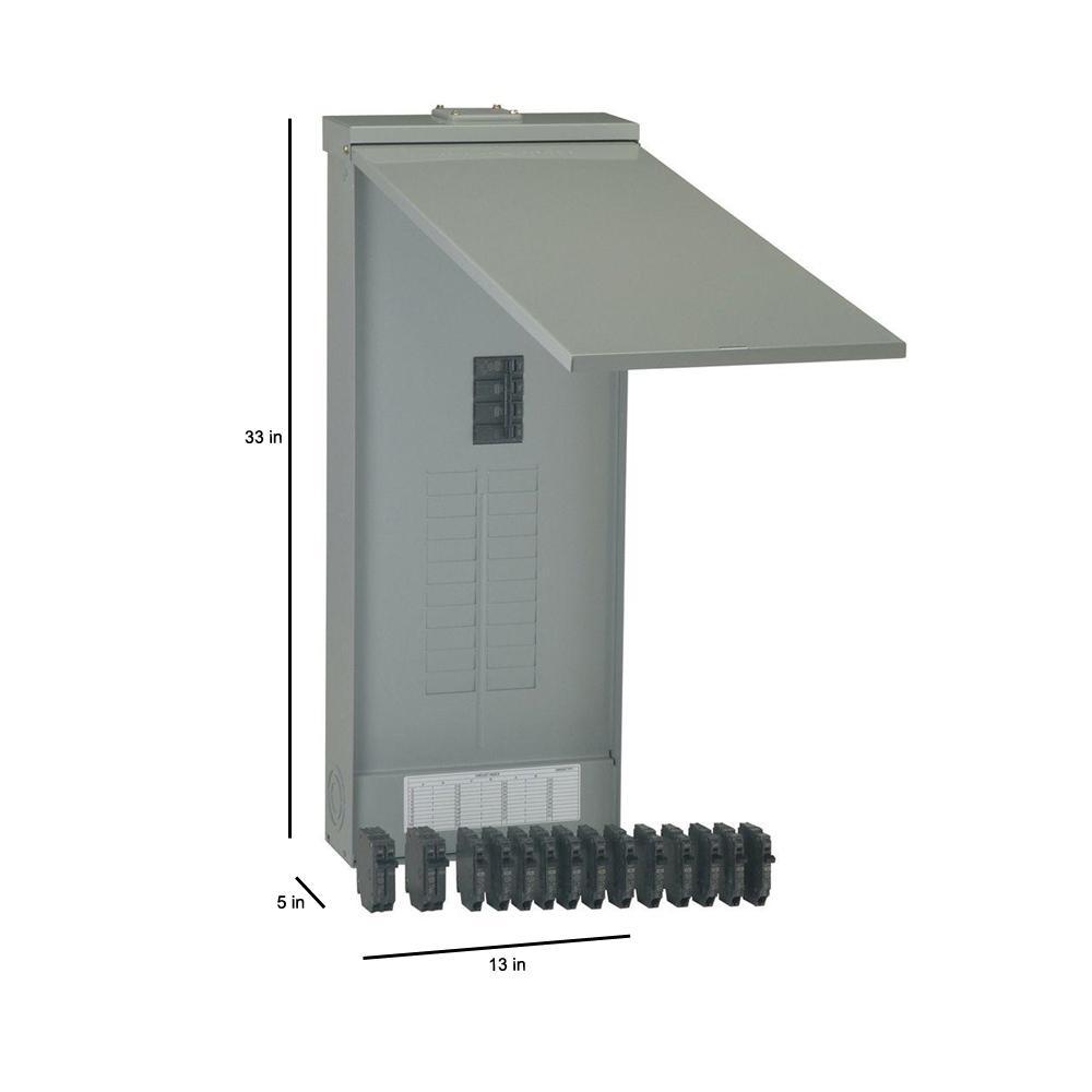 PowerMark Gold 200 Amp 20-Space 40-Circuit Outdoor Main Breaker Value Kit Includes Select Circuit Breaker - Super Arbor