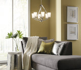 Kichler Layla 6-Light Brushed Nickel Transitional Chandelier, 24.25-in W x 23.5-in H