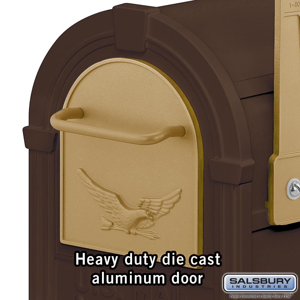 Salsbury Industries 4800 Series Eagle Rural Post-Mount Mailbox, Bronze, Large (20.5 in L x 7.5 in W x 9.5 in H)