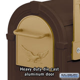 Salsbury Industries 4800 Series Eagle Rural Post-Mount Mailbox, Bronze, Large (20.5 in L x 7.5 in W x 9.5 in H)
