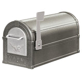 Salsbury Industries 4800 Series Eagle Rural Post-Mount Mailbox, Pewter, Large 20.5 in L x 7.5 in W x 9.5 in H