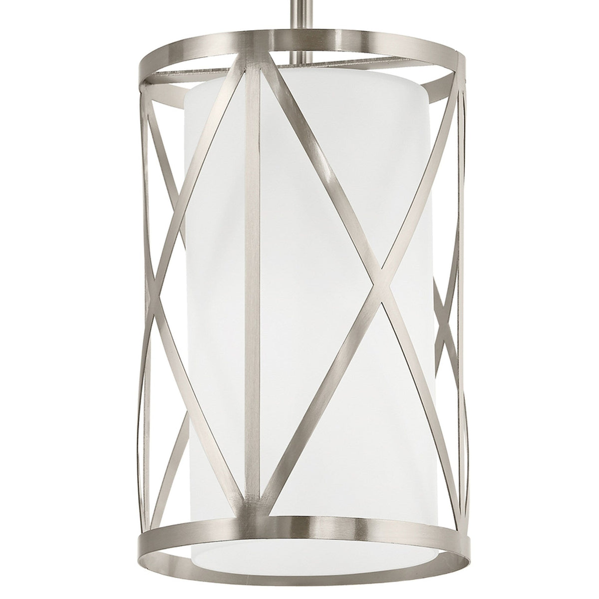 Kichler Edenbrook Brushed Nickel Modern/Contemporary Etched Glass Cylinder Pendant Light