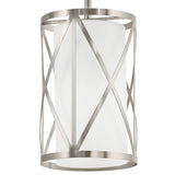 Kichler Edenbrook Brushed Nickel Modern/Contemporary Etched Glass Cylinder Pendant Light