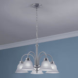 Project Source Fallsbrook 5-Light Brushed Nickel Traditional Chandelier, 22.44-in W x 16.54-in H
