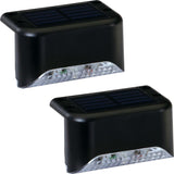 Portfolio 2-Pack Solar Deck Rail Lights, 2.4 Lumens, Warm White, Black