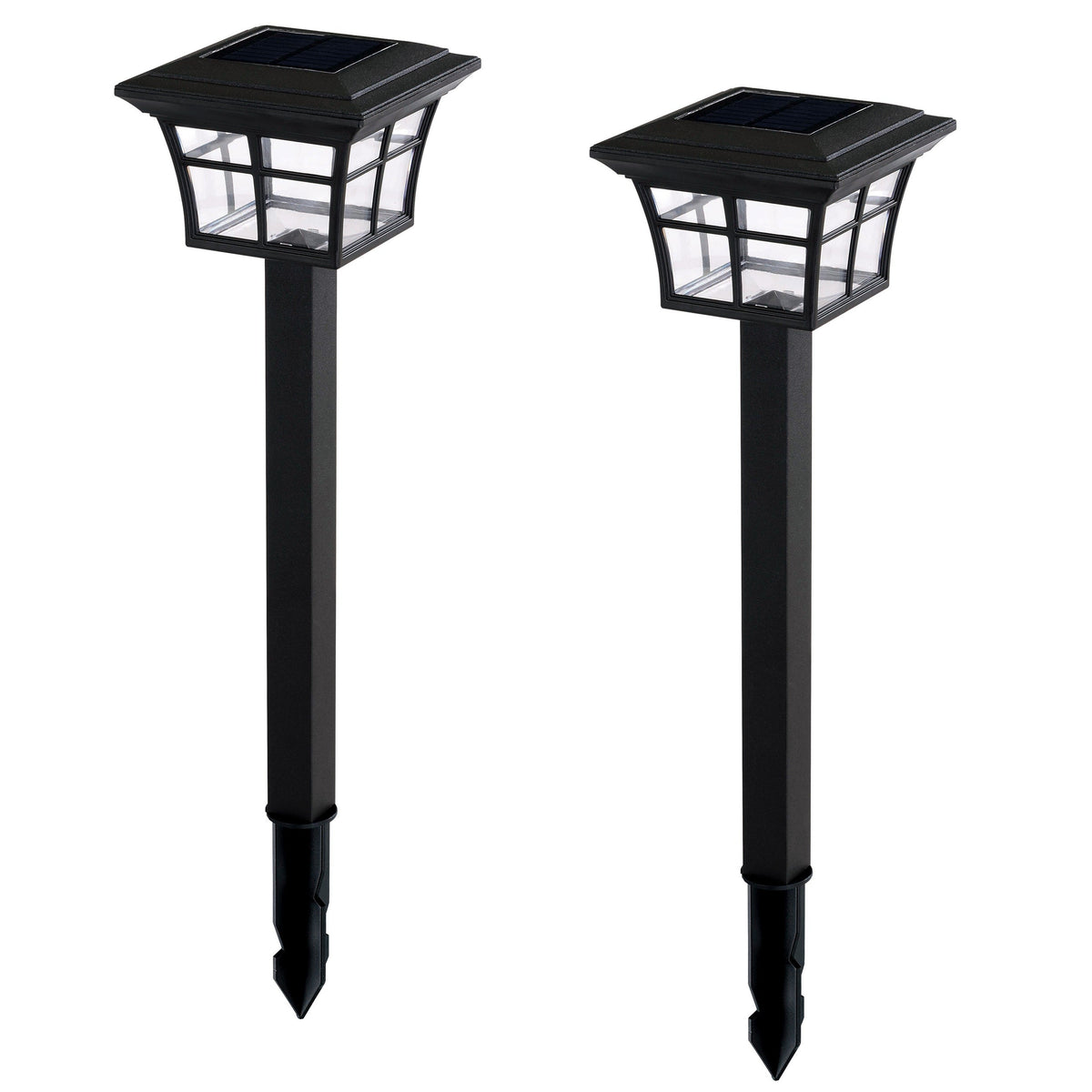 Portfolio 2-Pack 12X Brighter 14.4-Lumen Black Solar LED Path Light Kit