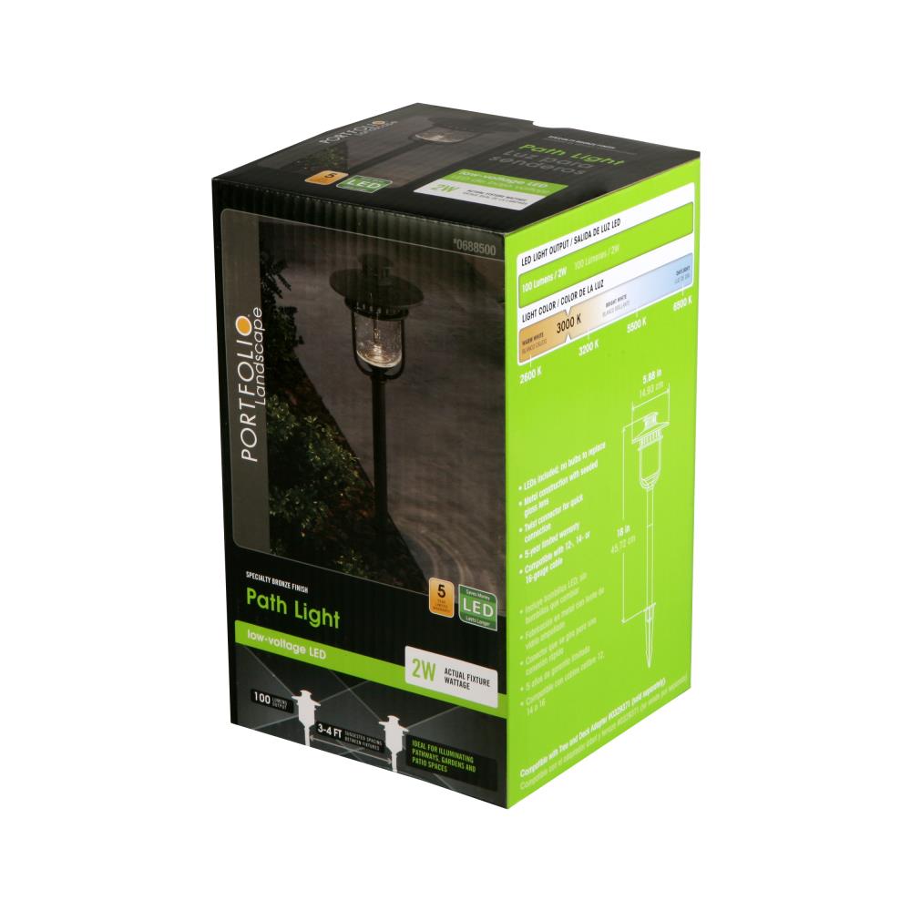 Portfolio 2-Watt Bronze Low Voltage Hardwired Integrated LED Path Light