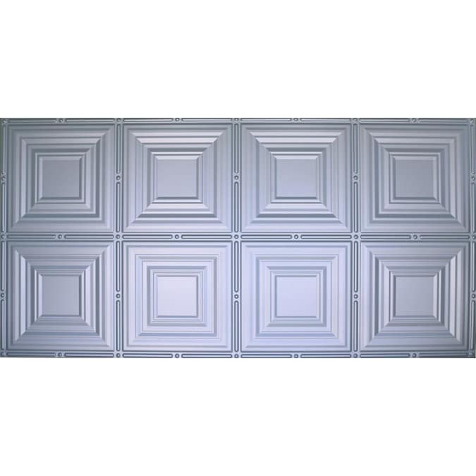 Dimensions 4-ft x 2-ft Nickel Polystyrene Surface-mount Ceiling Tile (1-Pack, 8-sq ft / Case)