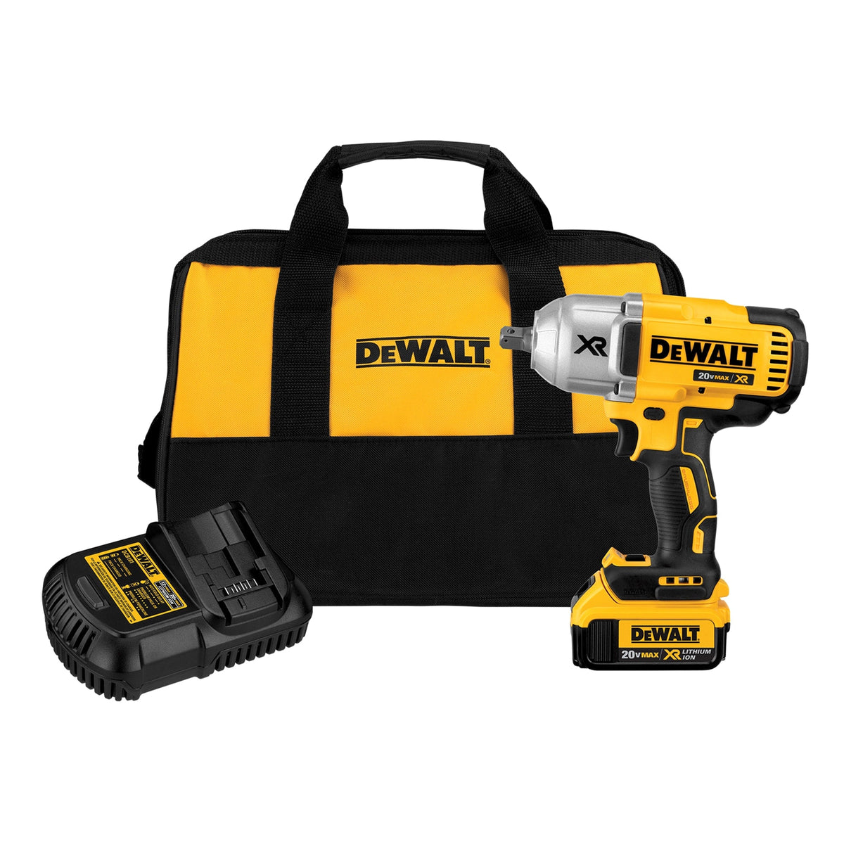 DEWALT XR 20-Volt MAX Variable Speed Brushless 1/2-in Drive Cordless Impact Wrench Kit (1 Battery Included)