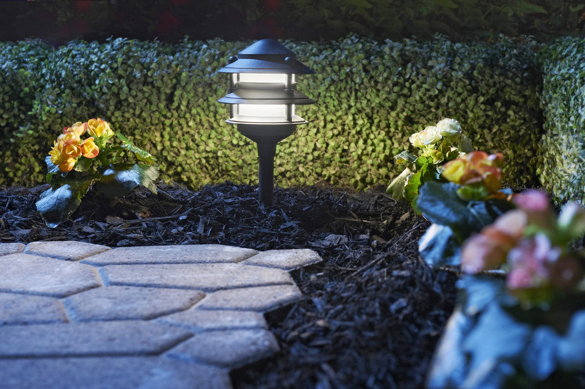 Portfolio 11-Watt Black Low Voltage Path Light, 90 Lumens, 2700K