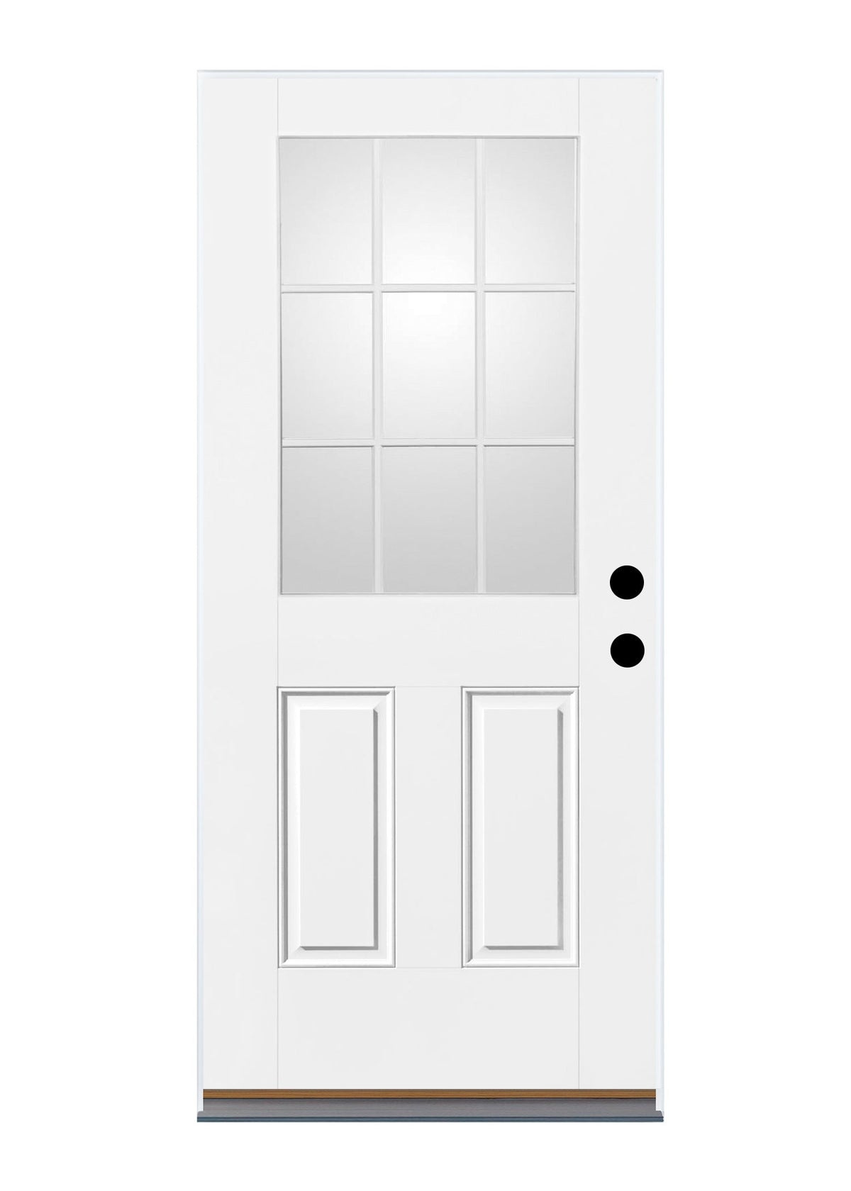 Therma-Tru Benchmark Doors 32-in x 80-in Fiberglass Half-Lite Left-Hand Inswing Ready-to-Paint Unfinished Prehung Single Front Door