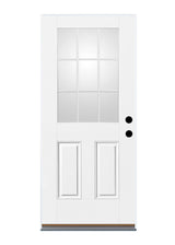 Therma-Tru Benchmark Doors 32-in x 80-in Fiberglass Half-Lite Left-Hand Inswing Ready-to-Paint Unfinished Prehung Single Front Door