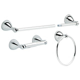 Delta Foundations 3-Piece Decorative Bathroom Hardware Set, Polished Chrome, 24-in Towel Bar