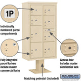 3400 Horizontal Series 8-Parcel Locker Pedestal Mount Mailbox - Super Arbor
