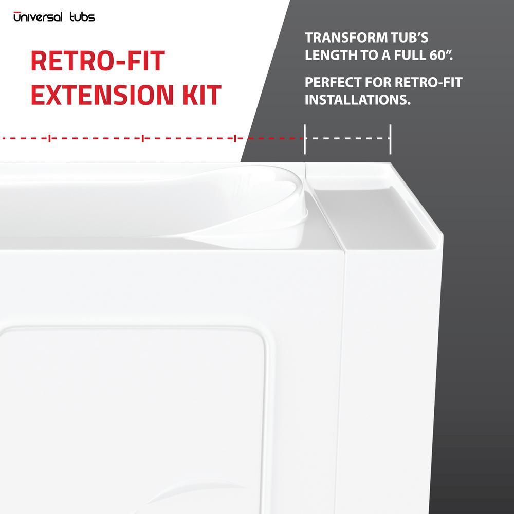 HD Series 53 in. Left Drain Quick Fill Walk-In Whirlpool Bath Tub with Powered Fast Drain in White - Super Arbor