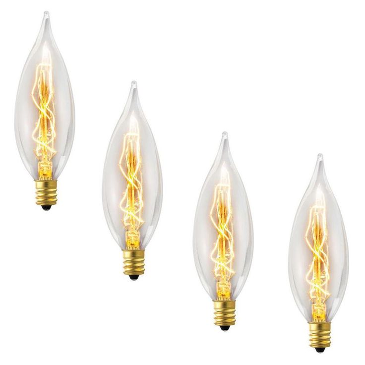 Globe Electric 25-Watt Incandescent CA10 Vintage Edison Light Bulb - Vintage Style Light Bulb (4-Pack)