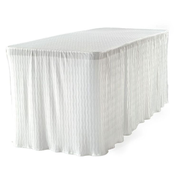 6 ft. White Table Cloth Made for Folding Tables