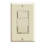 15-Amp Commercial Grade Combination Two Single Pole Rocker Switches, White - Super Arbor