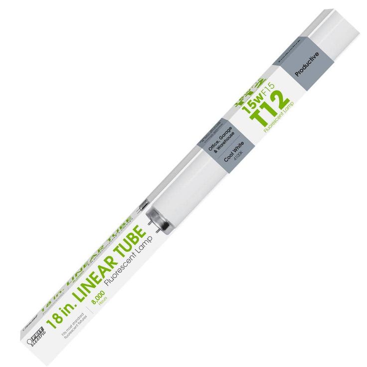 Feit Electric 18 in. 15-Watt T12 Cool White (4100K) G13 Linear Fluorescent Tube Light Bulb (6-Pack)