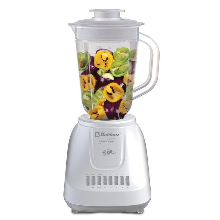 Kitchen Magic Collection 42 oz. 10-Speed and 2-Pulses White Plastic Jar Blender