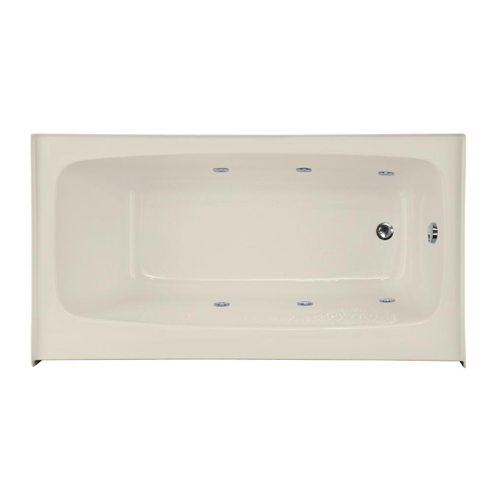 Trenton 53 in. Acrylic Rectangular Alcove Whirlpool Bathtub in White - Super Arbor