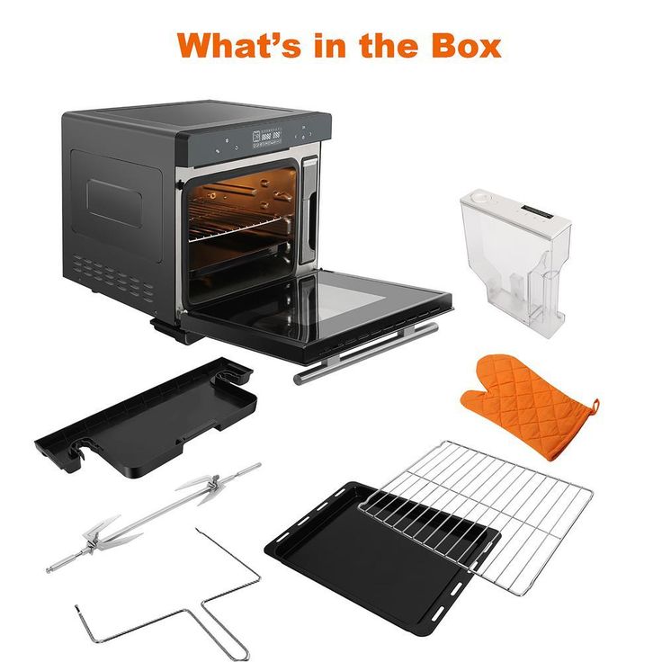 5-in-1 Electric Countertop Convection Steam Oven with Touch Control and Rotisserie