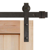 36 in. x 84 in. Rustic 2-Panel V-Groove Unfinished Knotty Alder Wood Interior Barn Door with Bronze Hardware - Super Arbor