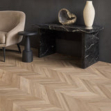 Chevron Boardwalk Pine 12 MIL x 12 in. W x 28 in. L Click Lock Waterproof Luxury Vinyl Flooring (18.9 sq. ft./case)