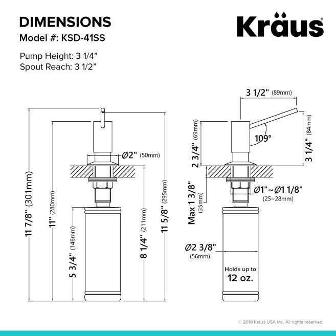 Kraus Kitchen Soap and Lotion Dispenser, Stainless Steel (KSD-41SS)