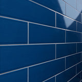 Colorplay Nautical Blue 4.5x18 Crackled Glossy Ceramic Tile by Lux Tile