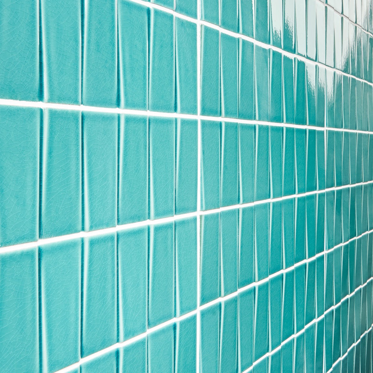Colorplay Steps Teal Green 4.5x18 3D Crackled Glossy Ceramic Tile
