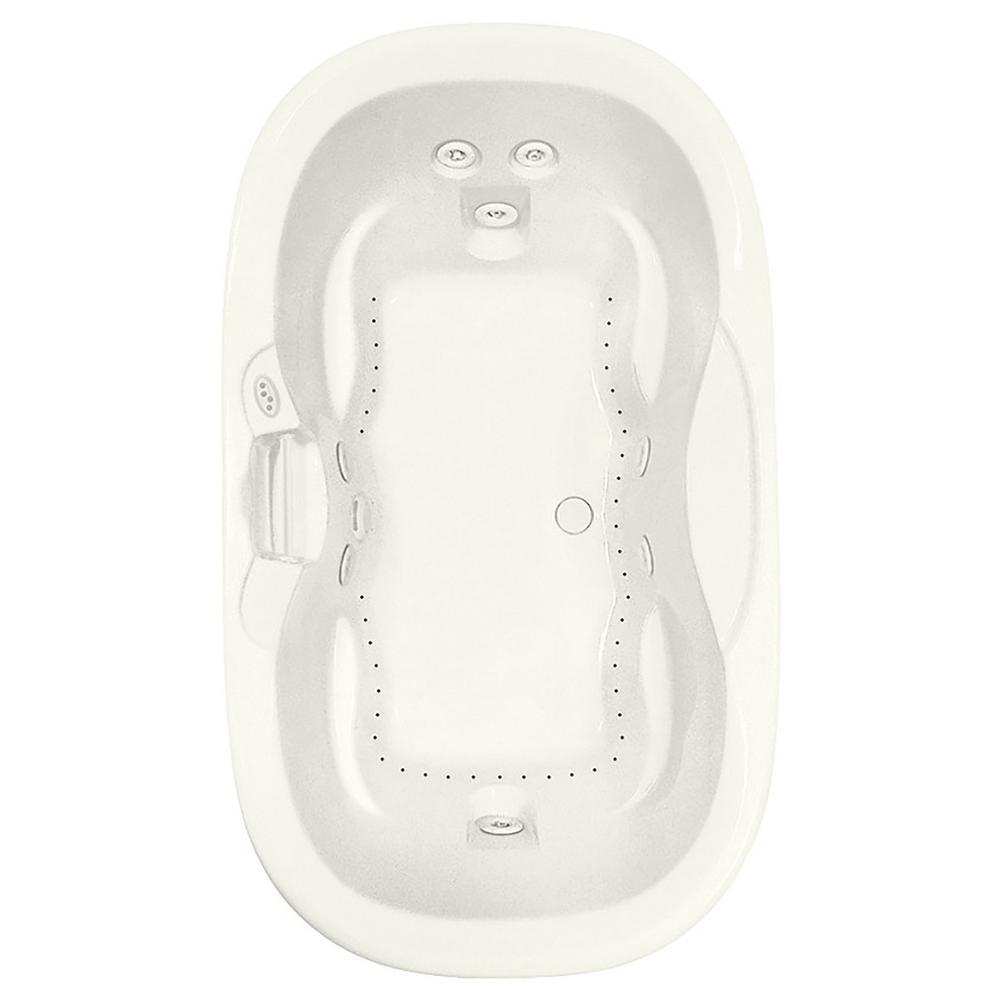 Universal Oval 70 in.¬†Acrylic Center Drain Oval Drop-In Air Bath/ Whirlpool Bathtub with Heater in White - Super Arbor