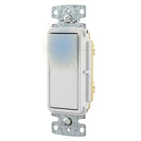 Hubbell X-Clamp 15-amp Single-pole White Rocker Illuminated Residential/Commercial Light Switch - Hardwarestore Delivery